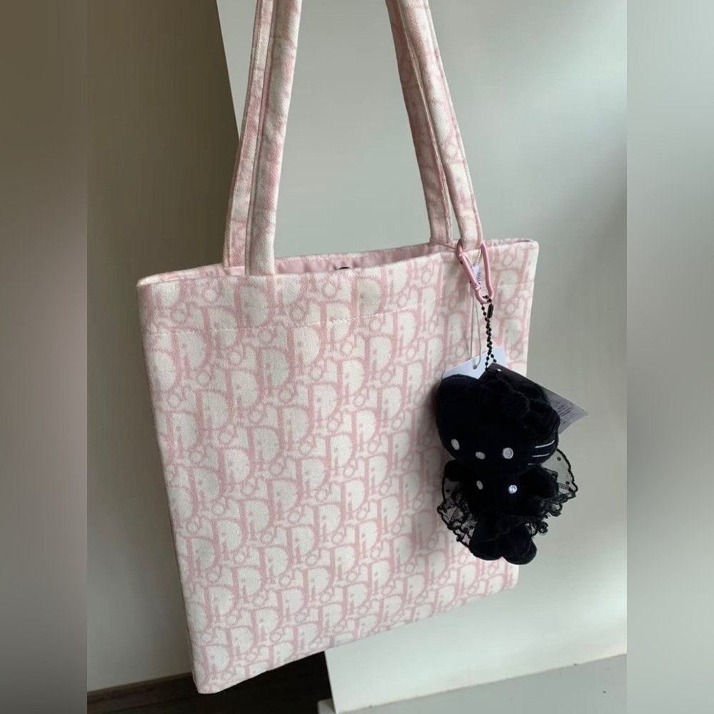 Dior Light Pink Monogram Canvas Tote